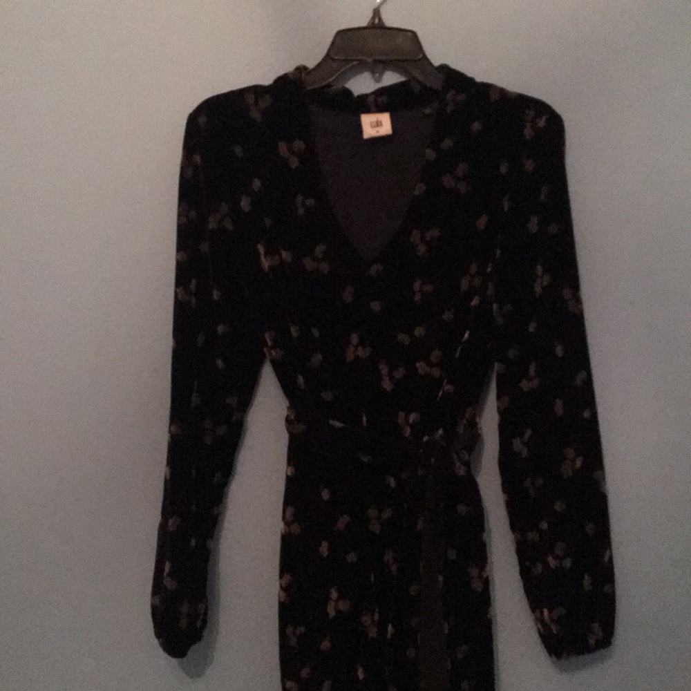 CAbi Navy mild hi-lo velveteen dress